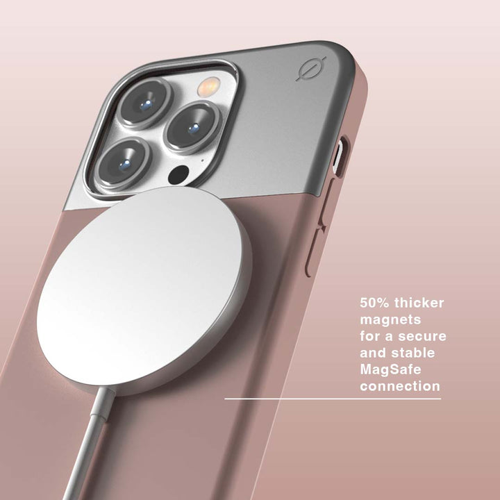 MagSafe Silicone Aluminum iPhone 14 Pro Case Eco Slim Protection Atom Studios#colour_pink-clay