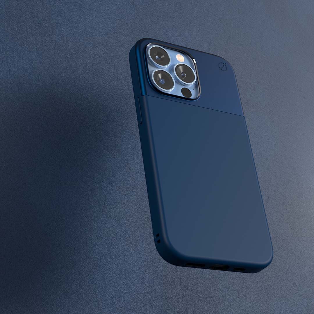 MagSafe Silicone Aluminium iPhone 13 Pro Case Eco Slim Protection Atom Studios#color_ink-blue