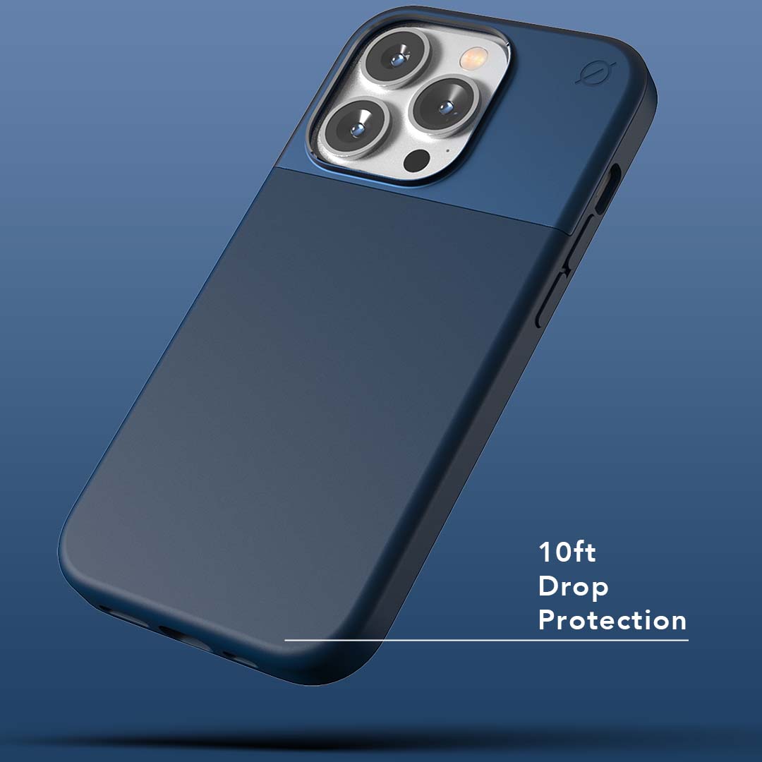 MagSafe Silicone Aluminum iPhone 14 Pro Case Eco Slim Protection Atom Studios#color_ink-blue