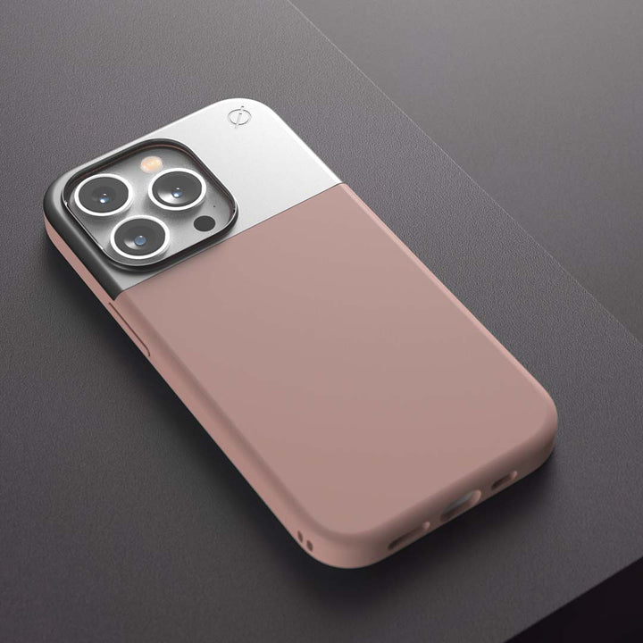 MagSafe Silicone Aluminum iPhone 14 Pro Case Eco Slim Protection Atom Studios#color_pink-clay