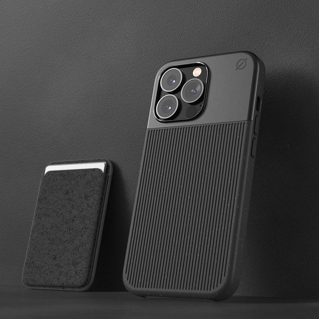 MagSafe Eco Wood Fibre and Aluminium iPhone 13 Pro Case Eco Slim Protection Atom Studios#colour_carbon-black