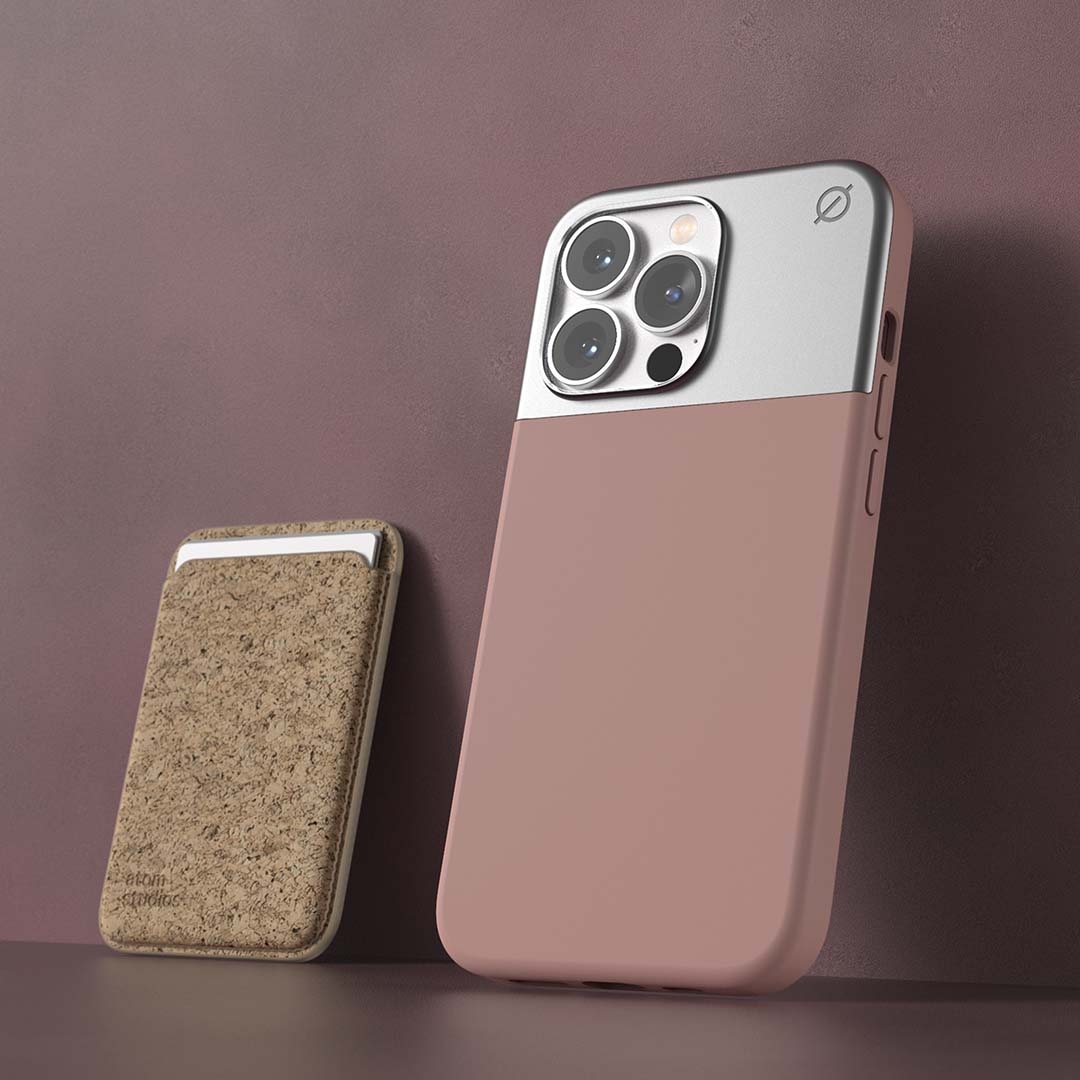 MagSafe Silicone Aluminium iPhone 13 Pro Case Eco Slim Protection Atom Studios#colour_pink-clay