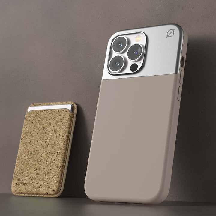 MagSafe Silicone Aluminium iPhone 13 Pro Case Eco Slim Protection Atom Studios#color_stone-beige