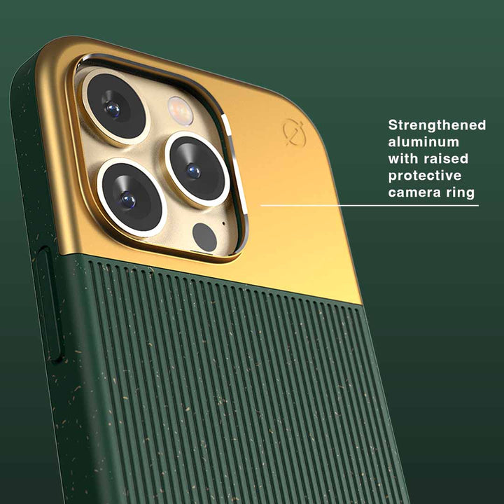 MagSafe Eco Wood Fibre and Aluminum iPhone 14 Pro Case Eco Slim Protection Atom Studios#colour_atom-green