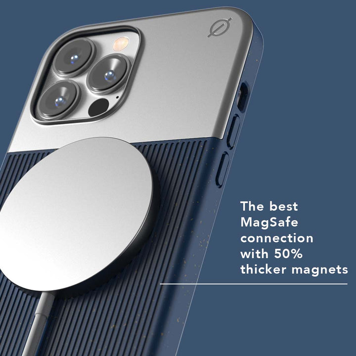 MagSafe Eco Wood Fibre and Aluminium iPhone 13 Pro Max Case Eco Slim Protection Atom Studios#colour_ink-blue