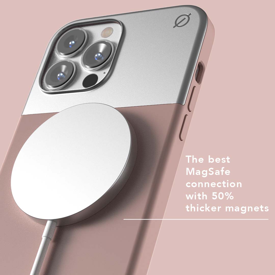 MagSafe Silicone Aluminium iPhone 13 Pro Max Case Eco Slim Protection Atom Studios#colour_pink-clay