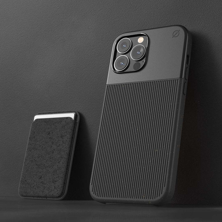 MagSafe Eco Wood Fibre and Aluminium iPhone 13 Pro Max Case Eco Slim Protection Atom Studios#color_carbon-black