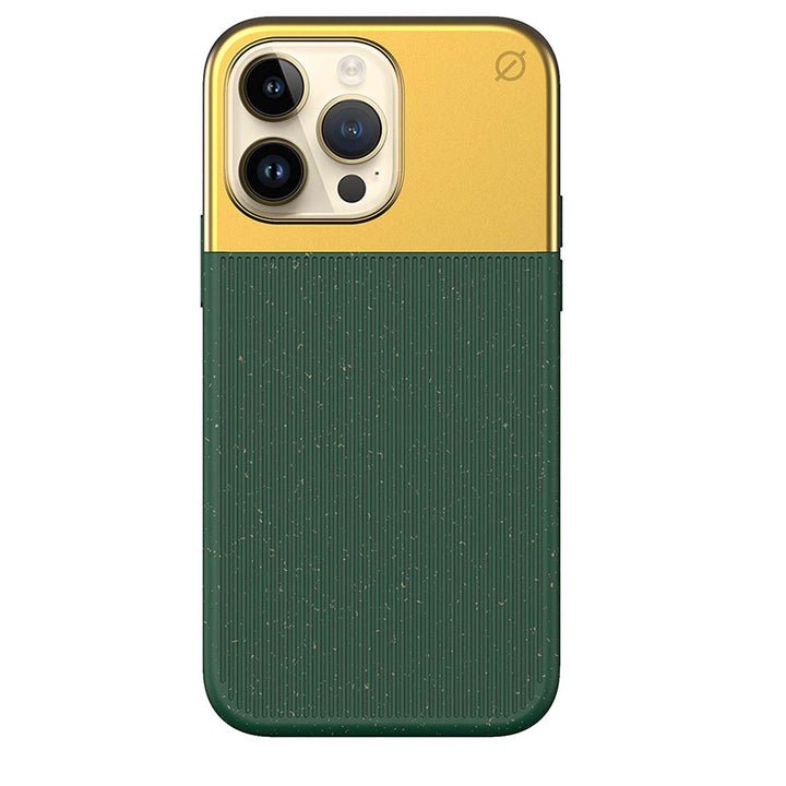 MagSafe Eco Wood Fibre and Aluminum iPhone 14 Pro Max Case Eco Slim Protection Atom Studios#colour_atom-green