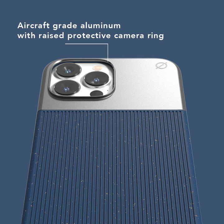 MagSafe Eco Wood Fibre and Aluminium iPhone 13 Pro Max Case Eco Slim Protection Atom Studios#colour_ink-blue