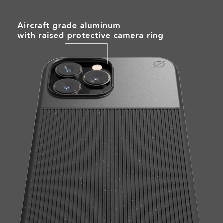 MagSafe Eco Wood Fibre and Aluminium iPhone 13 Pro Max Case Eco Slim Protection Atom Studios#color_carbon-black