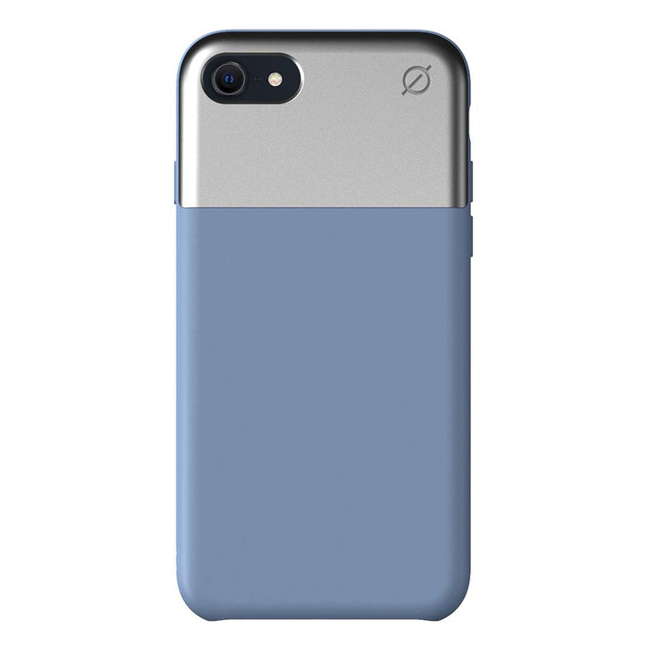 Soft Touch Silicone and Aluminium iPhone SE 8 7 6 Case Eco Slim Protection Atom Studios#colour_hydrogen-blue
