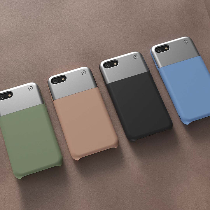 Soft Touch Silicone and Aluminium iPhone SE 8 7 6 Case Eco Slim Protection Atom Studios#color_erbium-pink