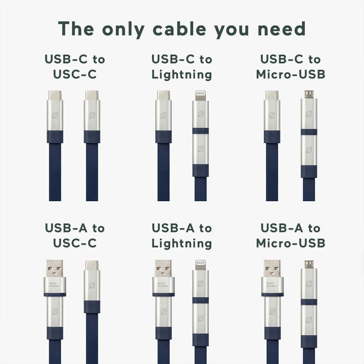 Ultra Fast Charge Universal Cable | Atom Studios#colour_nitrogen-blue