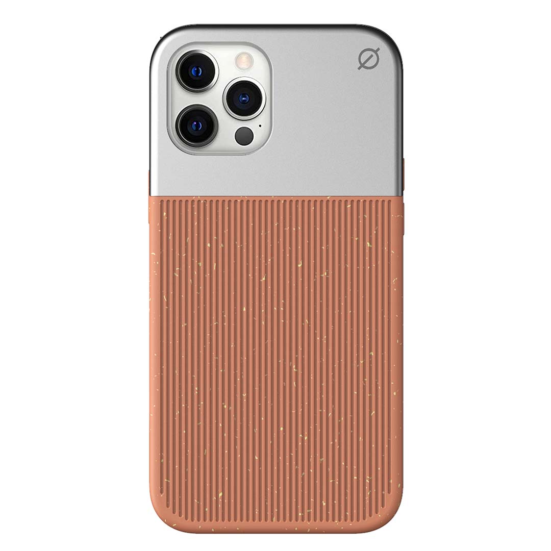 Eco Wood Fibre and Aluminium iPhone 12 Pro Max Case Eco Slim Protection Atom Studios#colour_bromine-orange