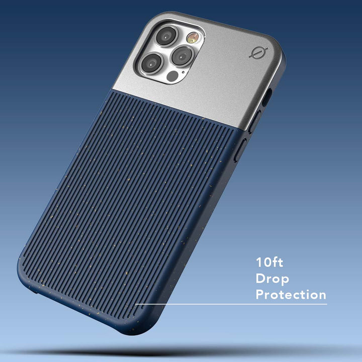 Eco Wood Fibre and Aluminium iPhone 12 Pro Max Case Eco Slim Protection Atom Studios#colour_nitrogen-blue