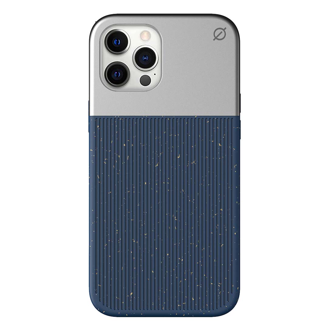Eco Wood Fibre and Aluminium iPhone 12 Pro Max Case Eco Slim Protection Atom Studios#color_nitrogen-blue