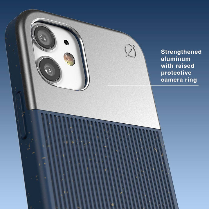 Eco Wood Fibre and Aluminium iPhone 12 Mini Case Eco Slim Protection Atom Studios#color_nitrogen-blue