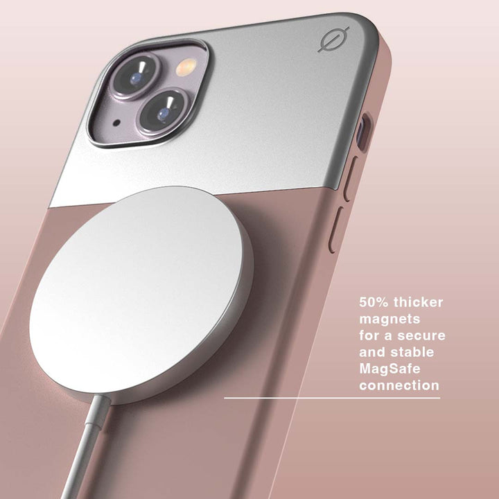 MagSafe Silicone Aluminium iPhone 14 Plus Case Eco Slim Protection Atom Studios#color_pink-clay