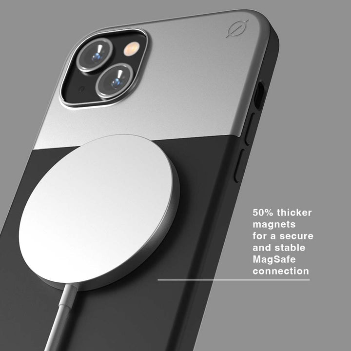 MagSafe Silicone Aluminium iPhone 14 Plus Case Eco Slim Protection Atom Studios#color_carbon-black