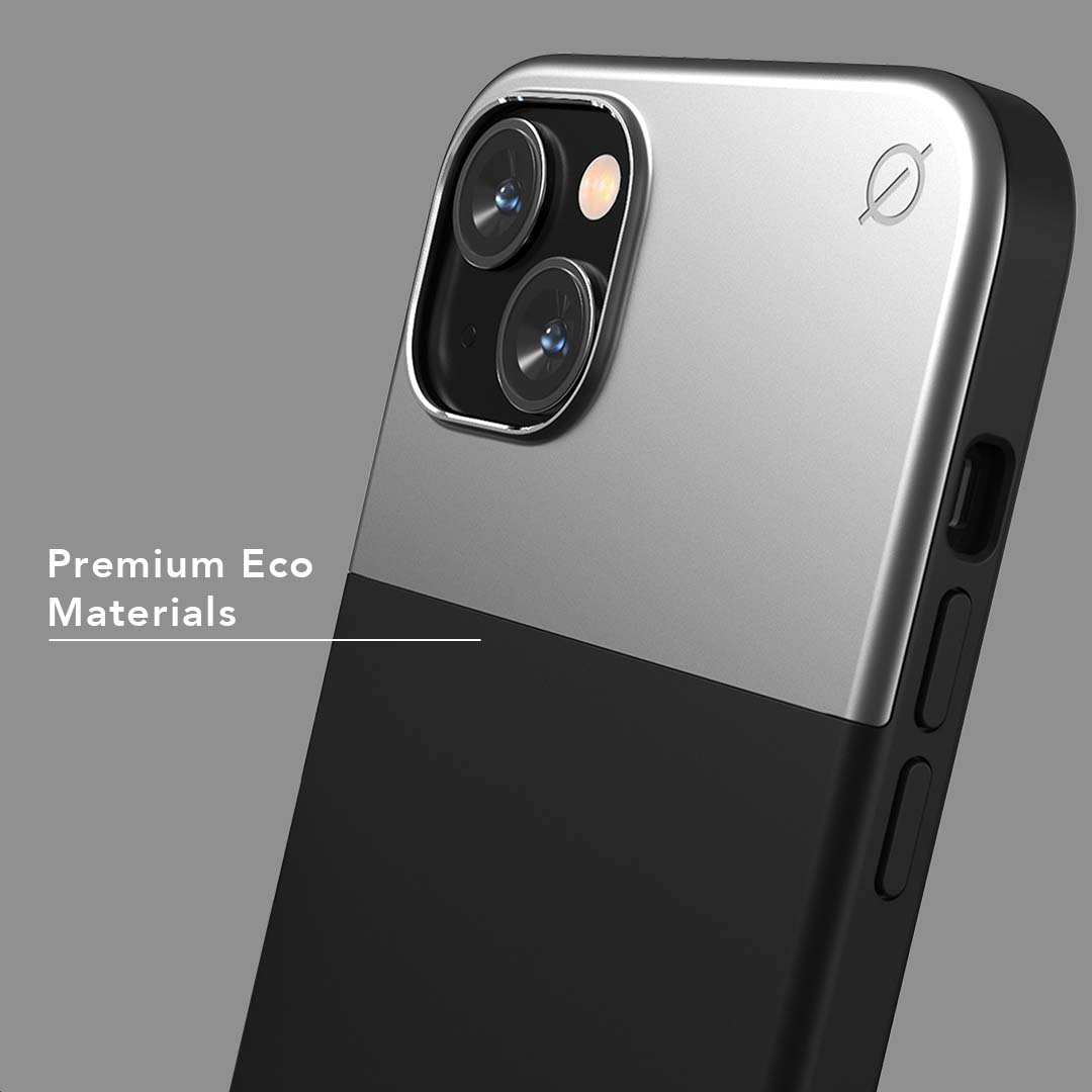 MagSafe Silicone Aluminium iPhone 14 Plus Case Eco Slim Protection Atom Studios#color_carbon-black