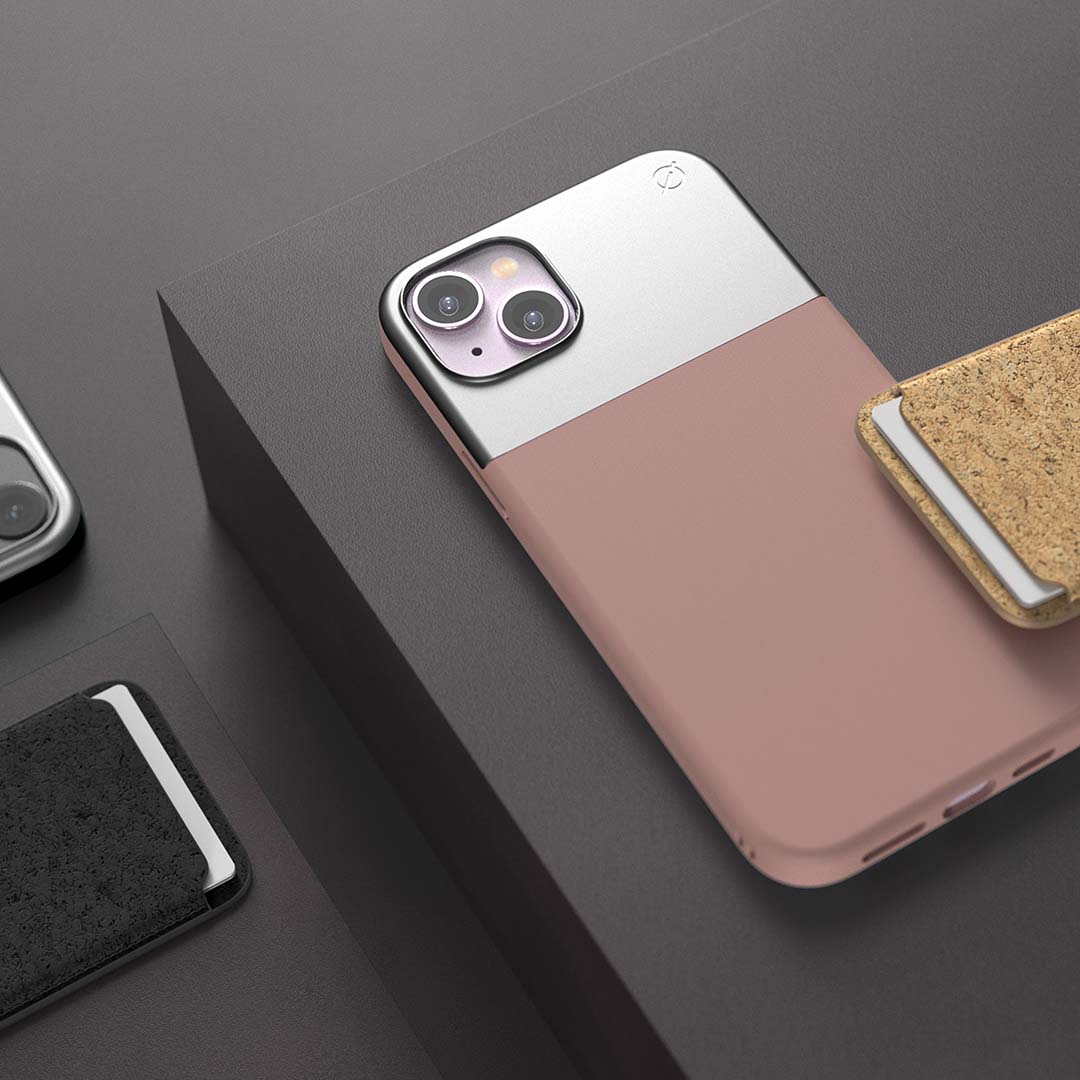 MagSafe Silicone Aluminium iPhone 14 Plus Case Eco Slim Protection Atom Studios#colour_pink-clay
