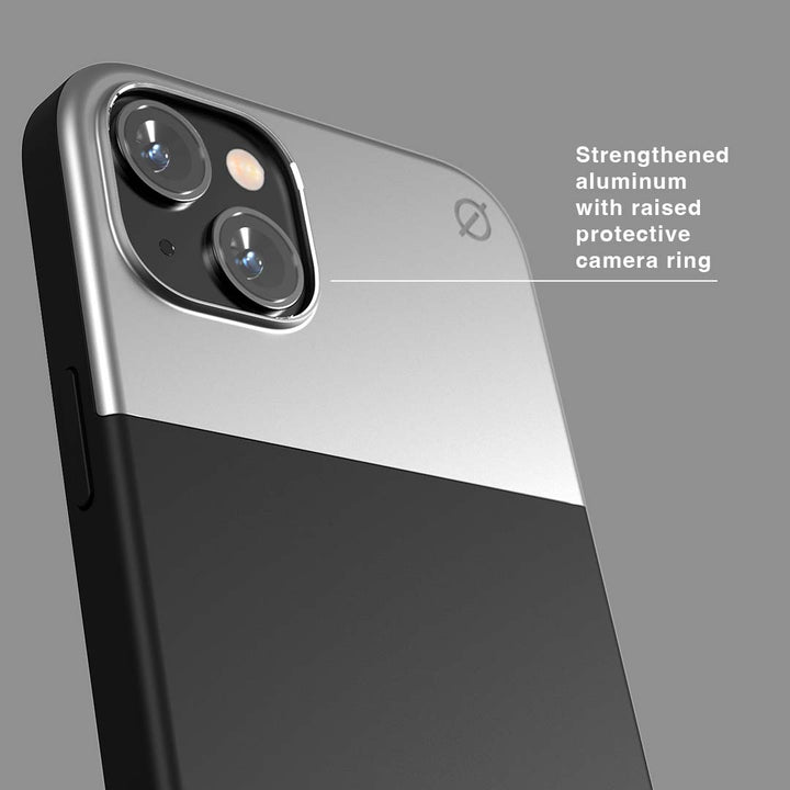 MagSafe Silicone Aluminium iPhone 14 Plus Case Eco Slim Protection Atom Studios#colour_carbon-black