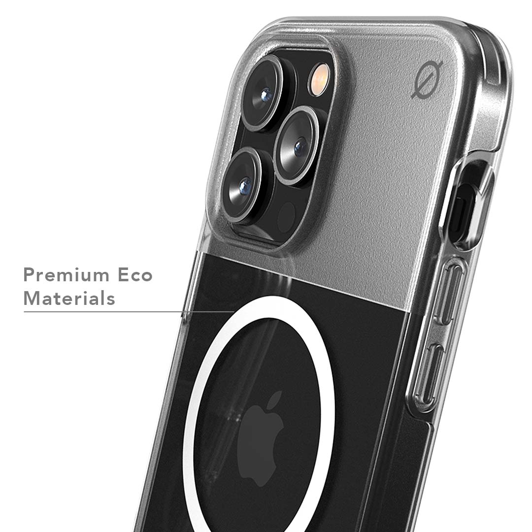 MagSafe Clear Aluminium iPhone 14 Pro Max Eco Slim Protection Atom Studios#colour_clear