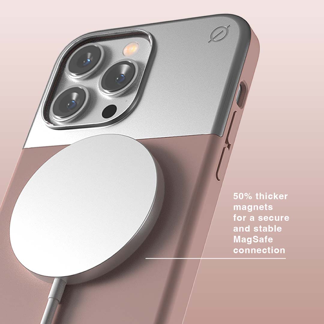 MagSafe Silicone Aluminum iPhone 14 Pro Max Case Eco Slim Protection Atom Studios#colour_pink-clay