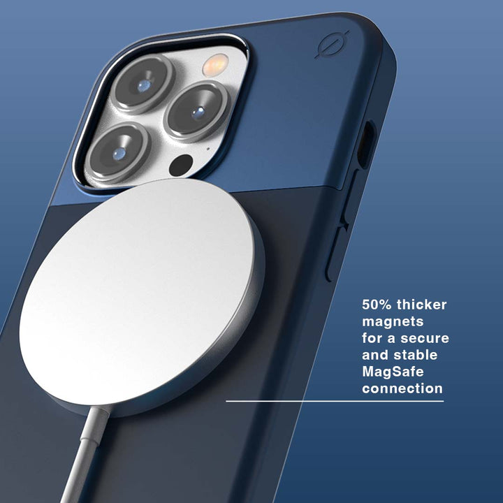 MagSafe Silicone Aluminum iPhone 14 Pro Max Case Eco Slim Protection Atom Studios#colour_ink-blue