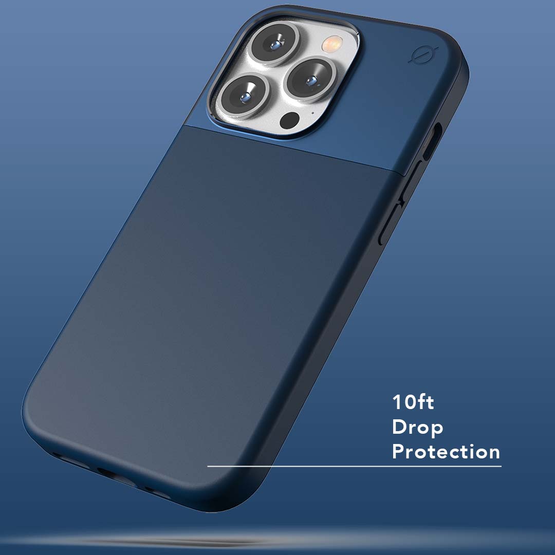 MagSafe Silicone Aluminum iPhone 14 Pro Max Case Eco Slim Protection Atom Studios#colour_ink-blue