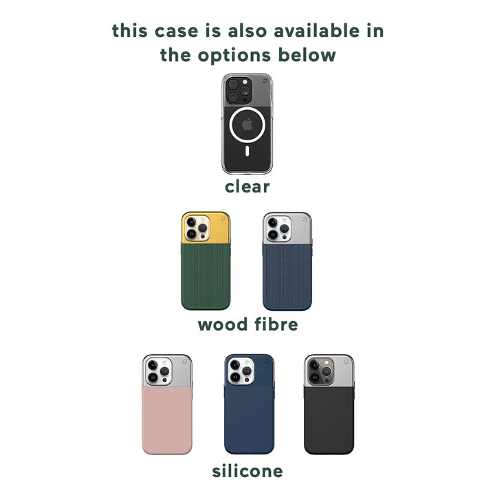 MagSafe Eco Wood Fibre and Aluminum iPhone 14 Pro Case Eco Slim Protection Atom Studios#color_ink-blue