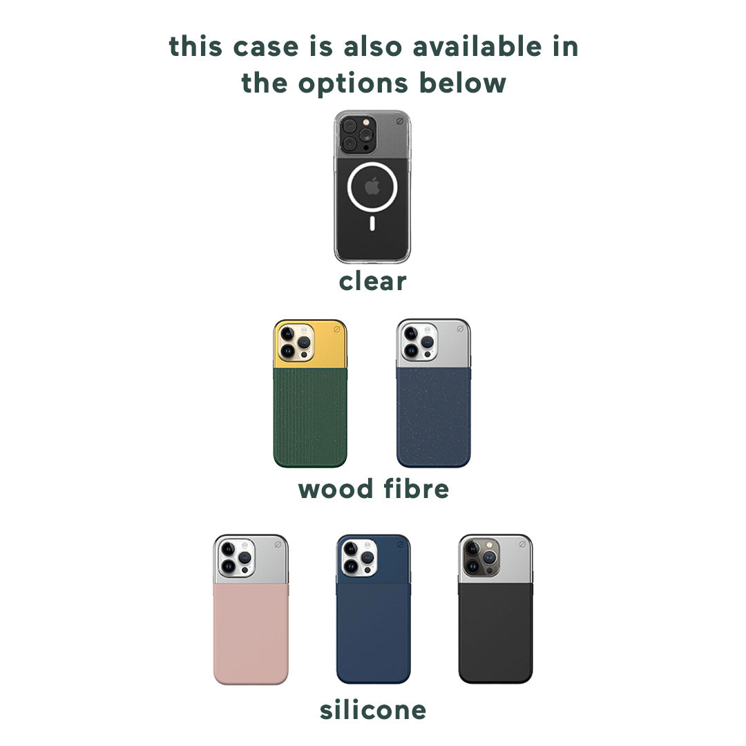 MagSafe Eco Wood Fibre and Aluminum iPhone 14 Pro Max Case Eco Slim Protection Atom Studios#colour_ink-blue